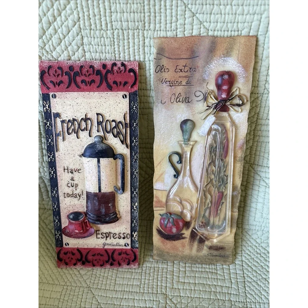 Kitchen Decor Set Of 2 Vintage 3D Wall Plaques By Gm Pullen 9
